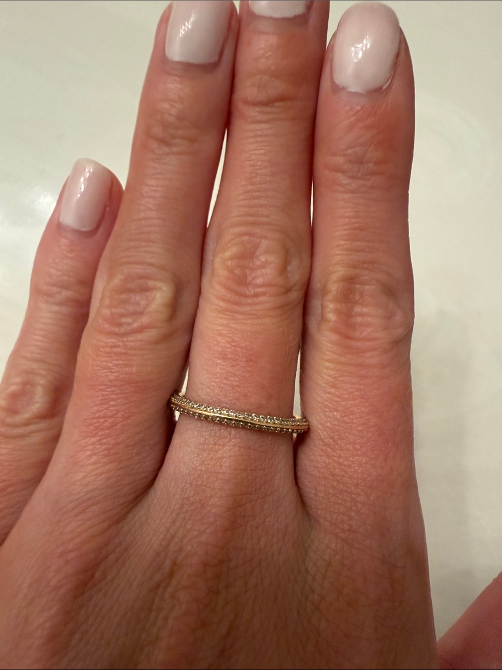 Delicate Rose Gold Pavé Stackable Ring - Women Jewelry. Pandora